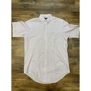 Ralph Lauren Purple And White Striped Seasucker Shortsleeved Button‎ Up Size M